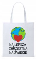 Torba Biała Eco Shopper Dla Chrzestnego Prezent Z Nadrukiem Ze Zdjęciem