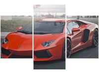 90X60CM OBRAZ POMARAŃCZOWE LAMBO AXION23 TRZY OBRAZY