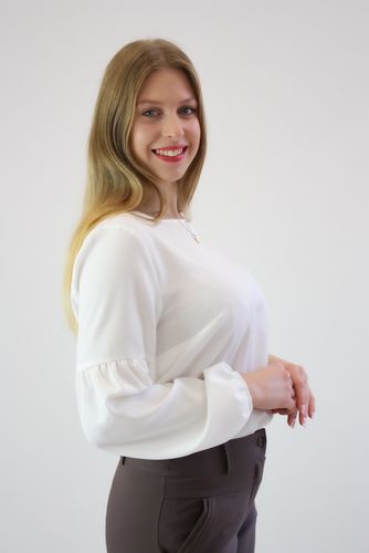 Elegancka bluzka Blue Biała 44 na Arena.pl