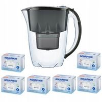 Dzbanek filtrujący Aquaphor czarny + 6 filtrów.