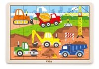 Viga 51463 Puzzle na podkładce 24 elementy - na budowie