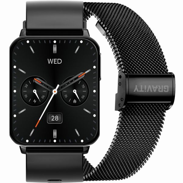 smartwatch gravity czarny 2 paski gt17-7 zdjęcie 1