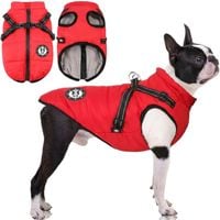 Kurtka dla Psa Płaszcz z Szelkami Rozmiar 14 Czerwona