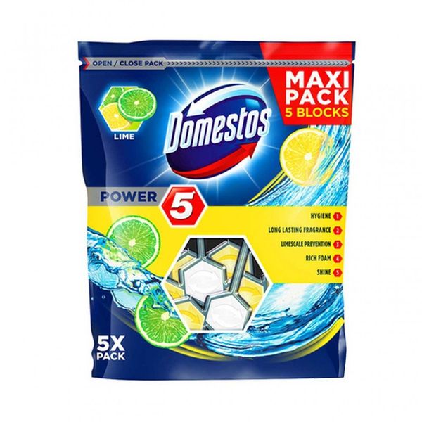 Domestos Wc Blok 5X55G Power 5 - Lime zdjęcie 3