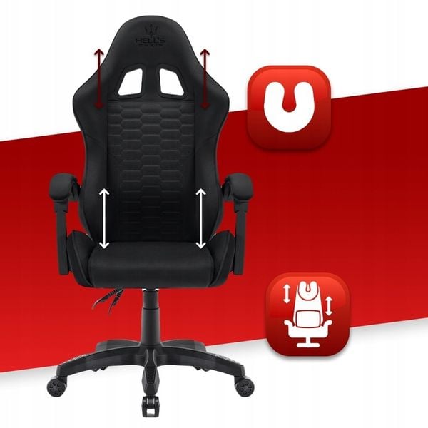 FOTEL GAMINGOWY DLA GRACZA BIUROWY HELL'S zdjęcie 7