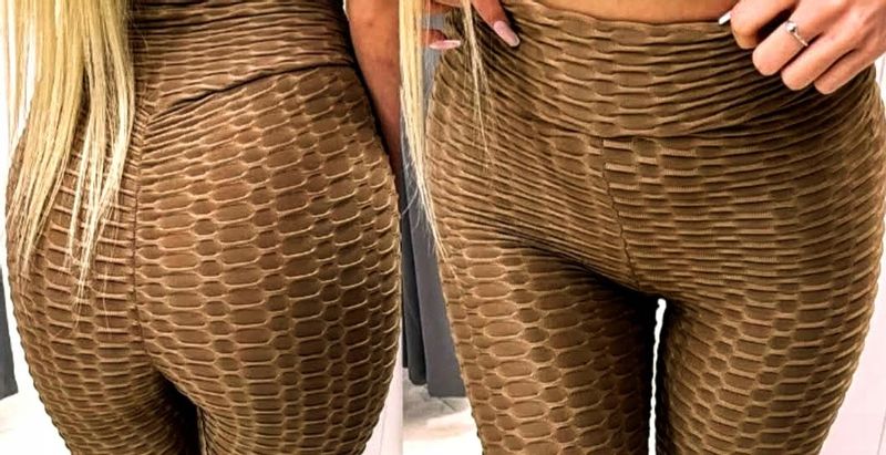 SPODENKI PUSH UP karbowane Kolarki legginsy MIEGO rozmiar L/XL BRĄZOWE zdjęcie 3