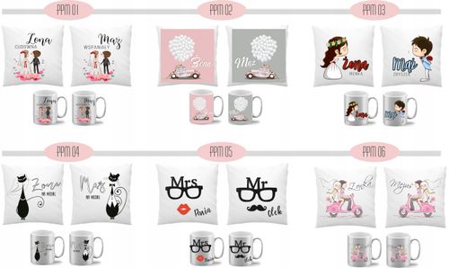 Prezent na ślub rocznicę Mąż i Żona Poduszka kubek na Arena.pl