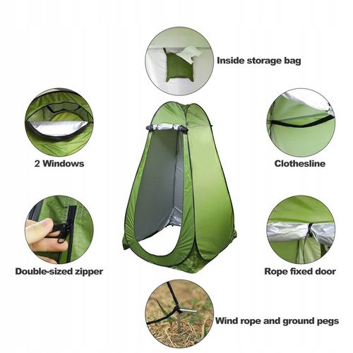 PRZEBIERALNIA PRZENOŚNA NAMIOT PLAŻOWY KEMPINGOWY NA PRYSZNIC TOALETA WC na Arena.pl