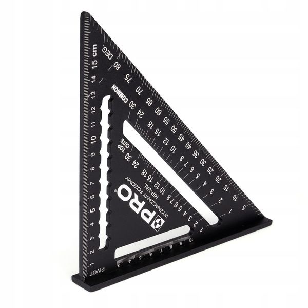 KĄTOWNIK STOLARSKI CIESIELSKI ALUMINIOWY PRZYMIAR KĄTOMIERZ BUDOWLANY 175mm zdjęcie 3