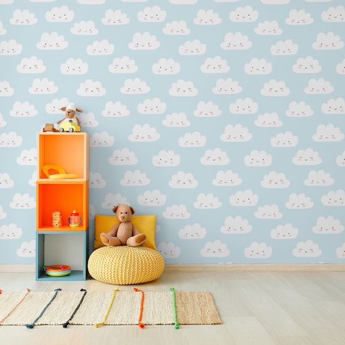 Tapeta Ścienna Do Pokoju Dziecięcego CHMURKI Niebo Styl Boho Bajka na Arena.pl