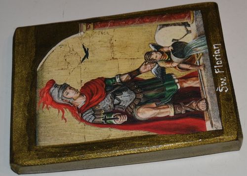 Ikona Święty Florian patron strażaków, hutników i koksowników, kominiarzy na Arena.pl