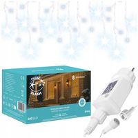 SOPLE 500 LED LAMPKI ZEWNĘTRZNE KURTYNA ŚWIETLNA IP44 BIAŁE FLASH TIMER