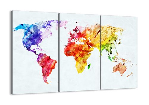Obraz Na Płótnie - Mapa Kontynent - 105X70 Cm - Ce105X70-2799 na Arena.pl