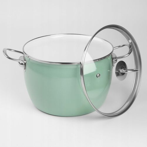 Zestaw garnków emaliowanych 2,3L 3L 4L 5L seledynowe INDUKCJA GAZ MARYNA na Arena.pl