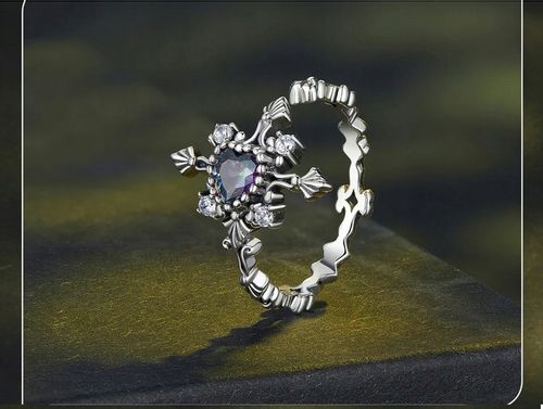 Pierścionek Ażurowy Czarny Krzyż srebro regulowany s925 +pudełko na Arena.pl