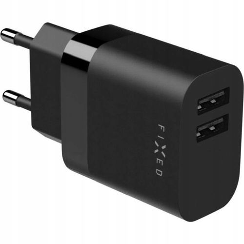 Ladowarka FIXED Ładowarka sieciowa 17W 2xUSB-A + kabel USB-C 1m czarny na Arena.pl