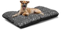 Legowisko dla psa poduszka PRESTIGE 120x80 cm wodoodporna kości srebrne XL
