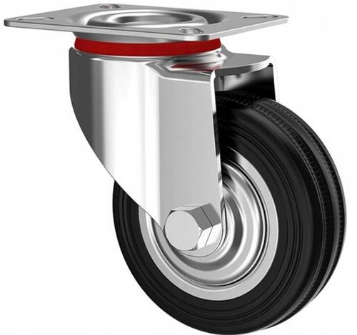 KÓŁKA OBROTOWE 75mm 200kg KOŁA METALOWO GUMOWE ZESTAW JEZDNY WÓZKÓW na Arena.pl