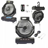 Wentylator AKUMULATOROWY kempingowy POWERBANK 20 000 mAh oscylacja LATARKA