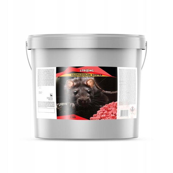 STRONG MOCNA TRUTKA NA MYSZY I SZCZURY KOSTKA WOSKOWA BROMADIOLON 3KG zdjęcie 6