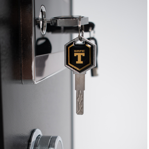 Pancerny Domowy Sejf z Zamkiem Elektronicznym i Kluczem 80x48x43 cm Czarny na Arena.pl