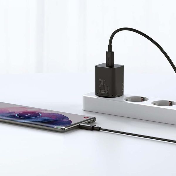 Szybka ładowarka sieciowa Baseus USB typ C + kabel USB-C - USB-C 25W 3A zdjęcie 7