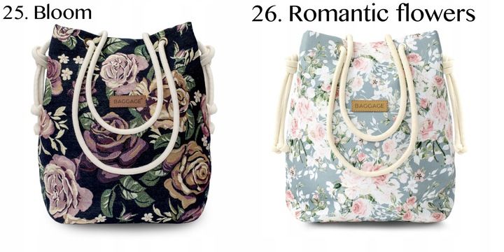 TOREBKA DAMSKA WOREK SHOPPER TORBA KWIATY BAGGAGE zdjęcie 3