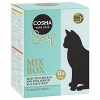 Mokra karma dla kota Cosma soup 12 x 40 g mix smaków 0,48 kg