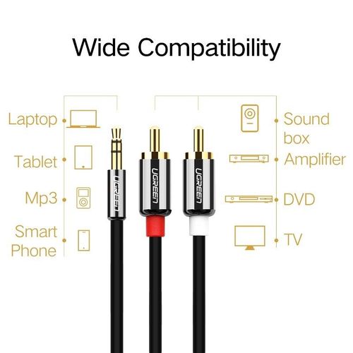 Przewód 3,5Mm Jack Do 2Rca (Cinch) Ugreen 2M na Arena.pl