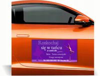 Magnes na samochód reklama magnetyczna 60x30 cm BALET TANIEC TOWARZYSKI