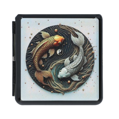 Metalowa Papierośnica z Nadrukiem Karpi koi Yin-Yang Orientalna na Prezent na Arena.pl