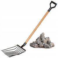 WIDŁY GABLE DO KAMIENI TŁUCZNIA 9 ZĘBNE METALOWE OGRODOWE SOLIDNE 129cm