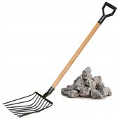 WIDŁY GABLE DO KAMIENI TŁUCZNIA 9 ZĘBNE METALOWE OGRODOWE SOLIDNE 129cm