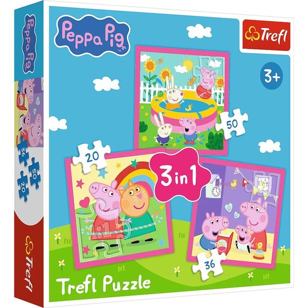 TREFL 34873 Puzzle 3w1 Peppa i przyjaciele zdjęcie 1