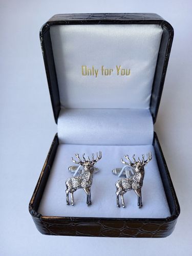 Srebrne spinki do mankietów koszuli EXC Jeleń Daniel dla Myśliwego Leśnika na Arena.pl