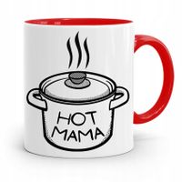 Kubek Czerwony Prezent Dla Mamy Matki Hot Mama Z Nadrukiem Ze Zdjęciem