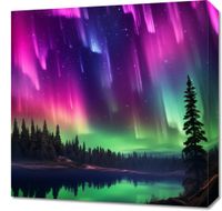 Obraz 50x50cm Zorza Nad Lasem