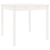 Stolik ogrodowy, biały, 82,5x82,5x76 cm, lite drewno sosnowe