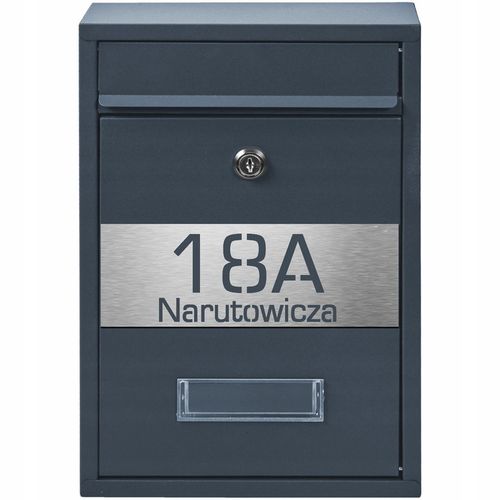 SKRZYNKA POCZTOWA NA LISTY POCZTĘ ANTRACYT + STAL LAMINAT NAPIS ADRES na Arena.pl