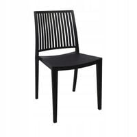 Czarne krzesło do kuchni OGRODOWE na BALKON taras ogródek wygodne plastik