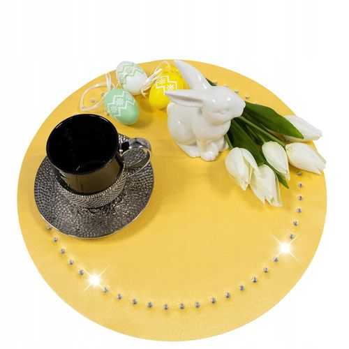 Podkładka dekoracyjna GLAMOUR koło 40 cm czarna srebro na Arena.pl