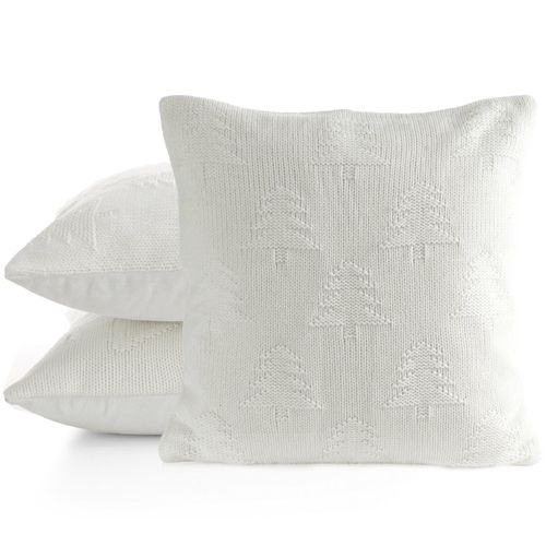 Poszewka świąteczna 45x45 biała choinki sweterek na Arena.pl