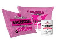 Zestaw urodzinowy poduszka + kubek Księżniczki rodzą się w styczniu