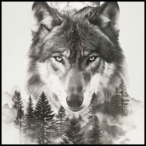 Plakat 90x90cm Wilczy Duch Lasu na Arena.pl