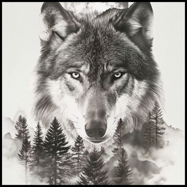Plakat 90x90cm Wilczy Duch Lasu zdjęcie 2