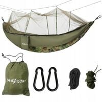 HAMAK TURYSTYCZNY SURVIVALOWY Z MOSKITIERĄ PODRÓŻNY NA BIWAK DUŻY BUSHCRAFT