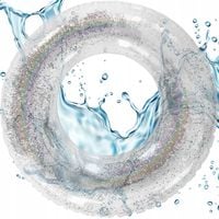 Koło Dmuchane Do Pływania Brokatowe 70Cm Srebrne