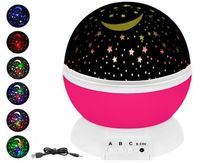 Lampka z projektorem na baterie różowa gwiazdy