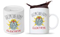 Zestaw Dla Elektryka Prezent Kubek + Skarbonka Z Nadrukiem Ze Zdjęciem