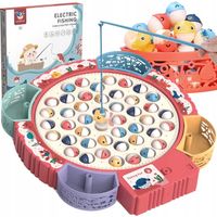 GRA ZRĘCZNOSCIOWA ŁOWIENIE RYBEK NA MAGNES KOTEK WĘDKI PUZZLE DLA DZIECI